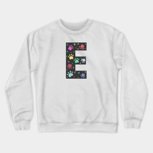 D letter  with colorful paw print Crewneck Sweatshirt